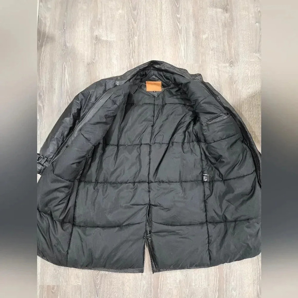 Vintage Super Goose Genuine Leather Duck Down Winter Coat sz M - Picture 7 of 11